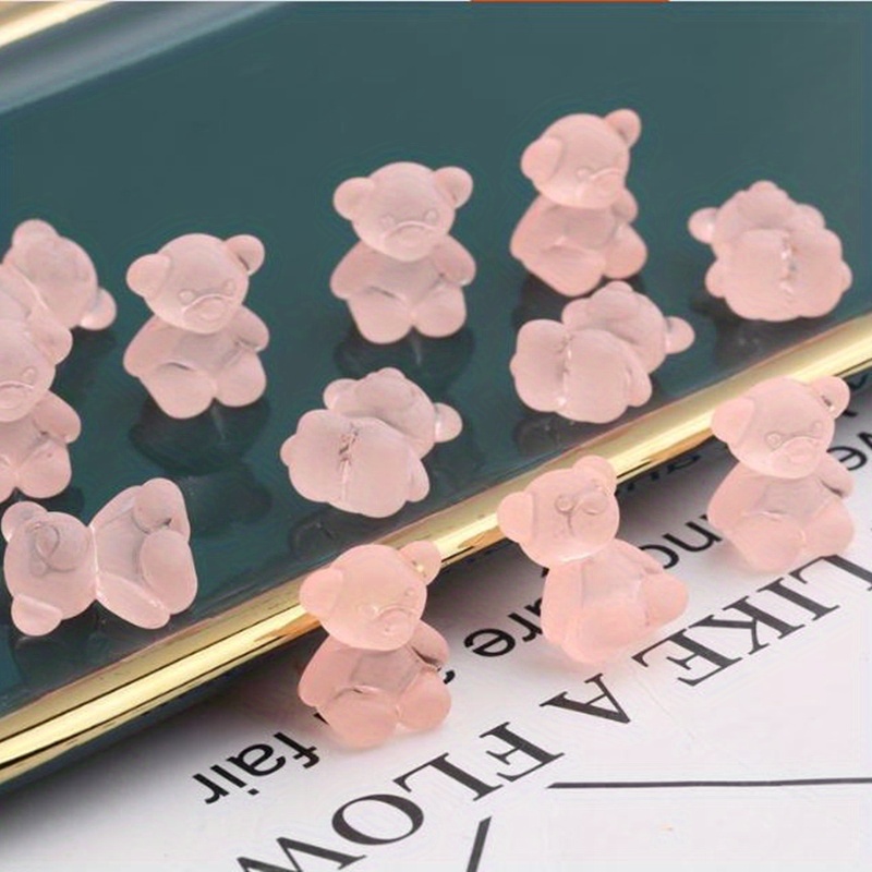 10pcs Frosted Straight Hole Bear Beads DIY Bracelet Necklace Mobile Phone Chain